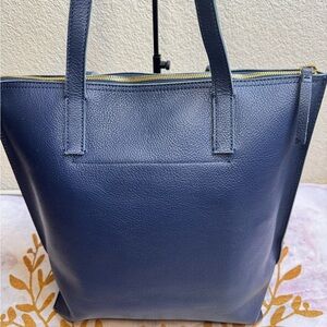 Mark and Graham Daily Blue Leather Tote Bag